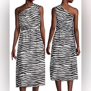 Worthington | One Shoulder Zebra Print Dress | Size L | NWT
